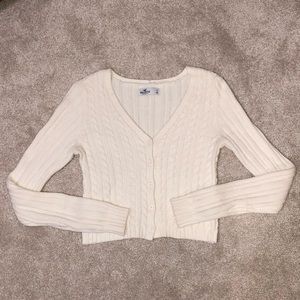 Hollister White cardigan
